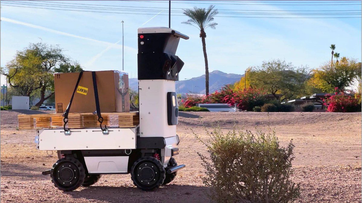 Cartken Hauler navigating gravel ground